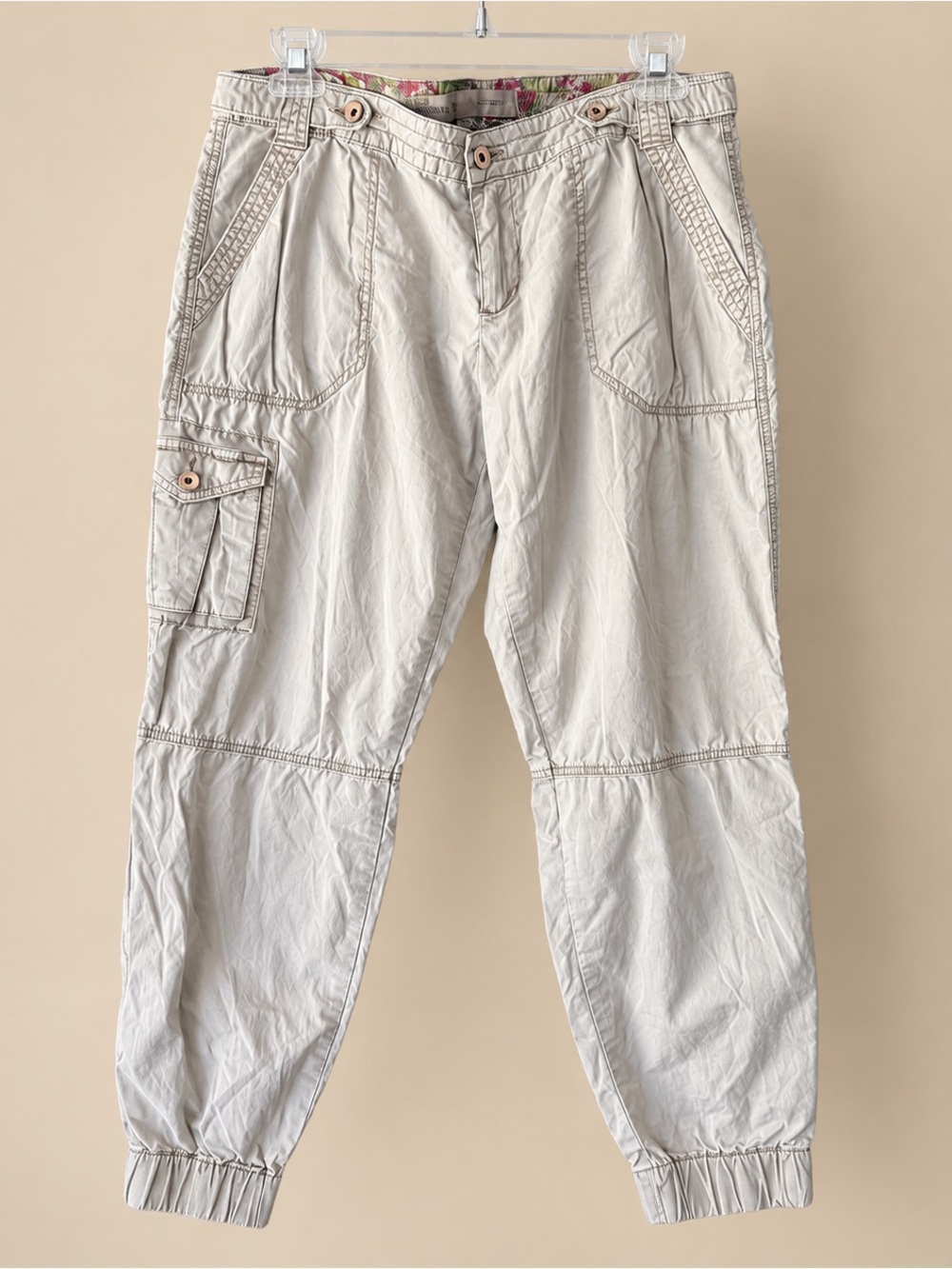 Y2K Gorpcore Utility Cargo Jogger Pants Khaki Beige GUESS 10